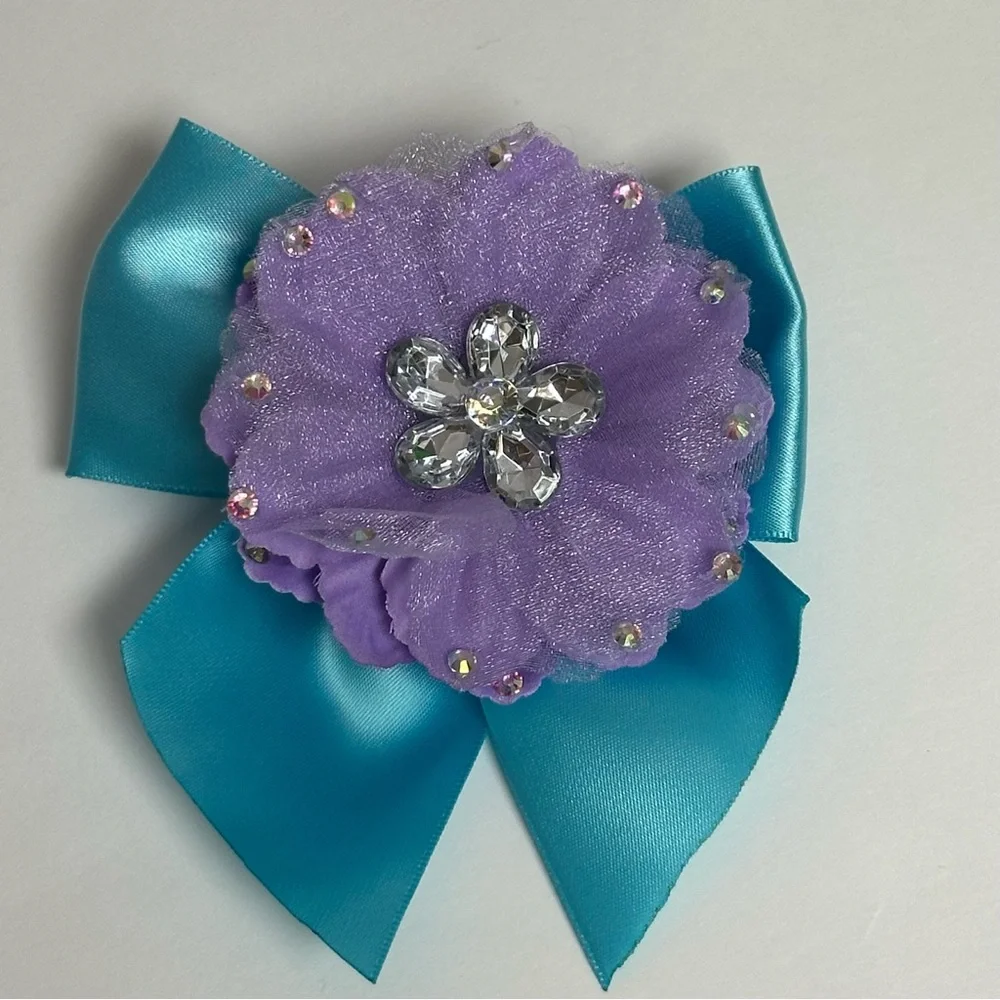 Weissman Dance Recital Dress/Bow Little Girl Size 6/6X Purple Blue Tutu Pageant